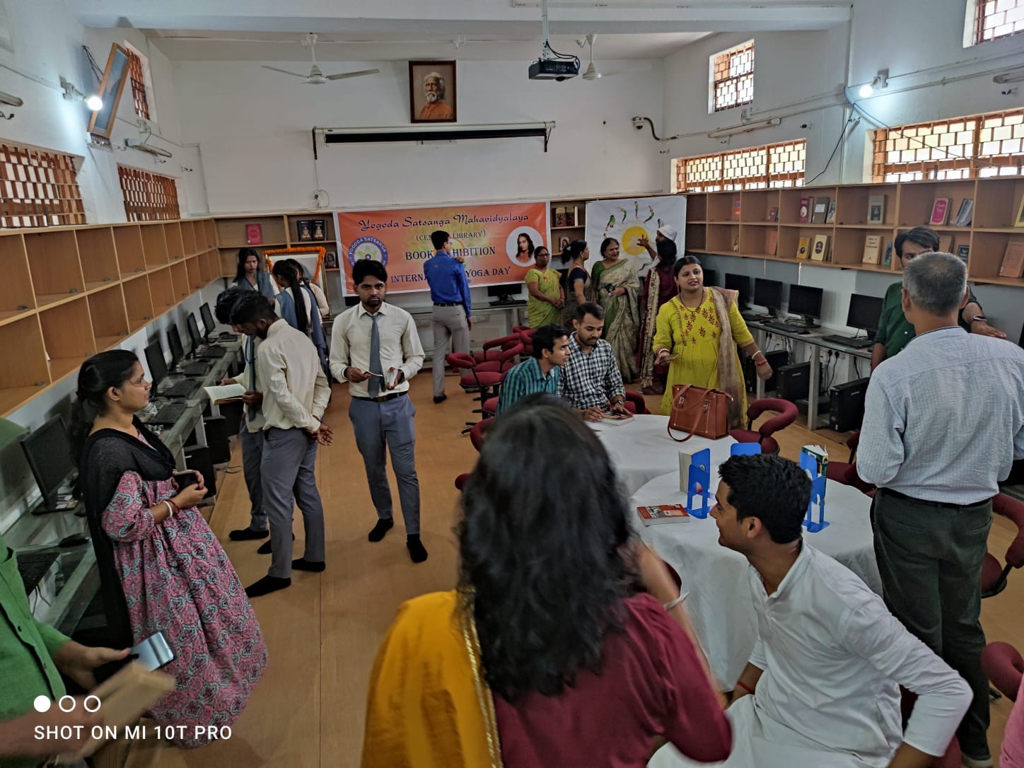 A book exhibition about yoga was organized in the library building of the college from 11 am which was observed by the teachers and students.