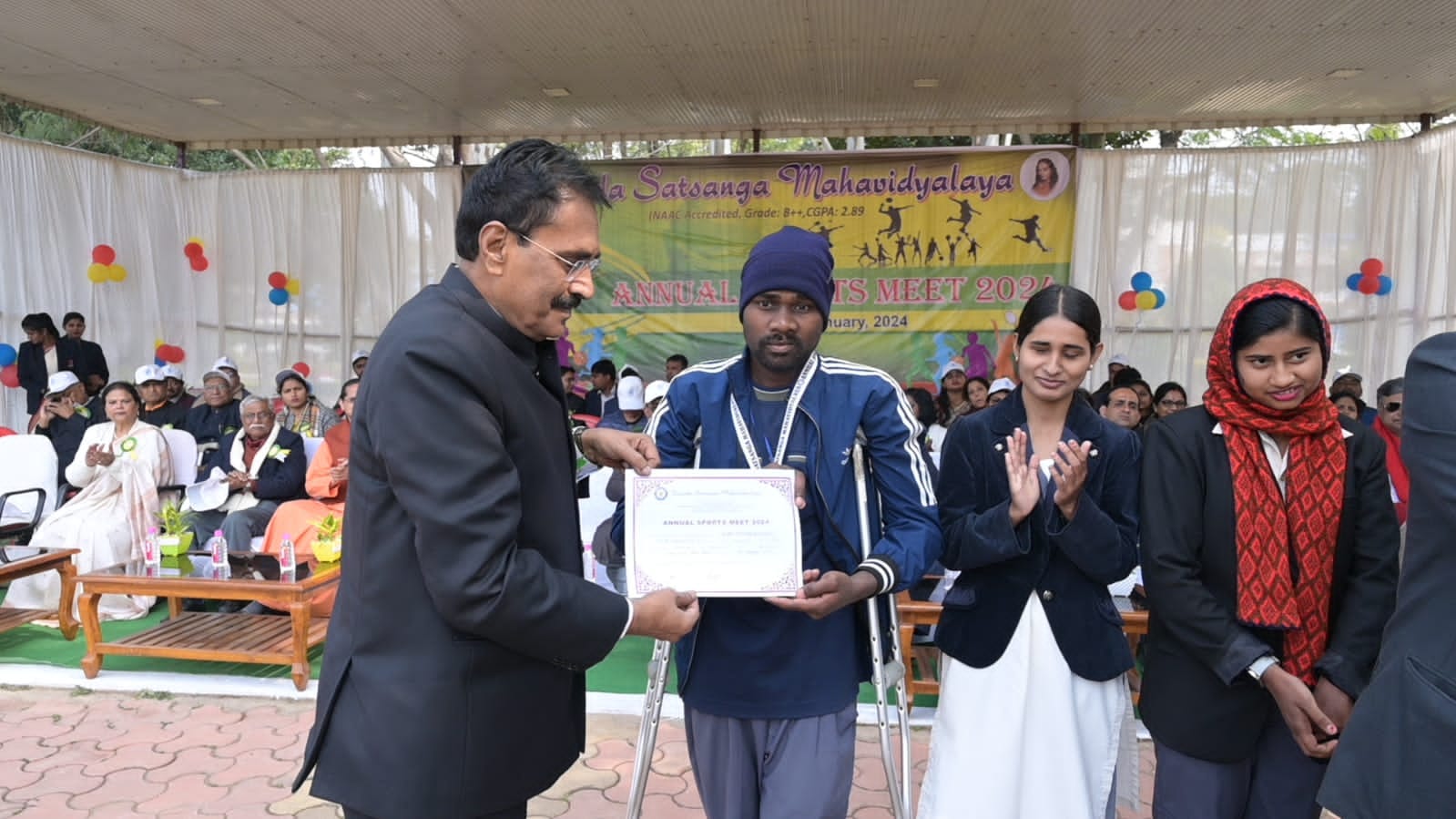 Chief guest participated in the closing session of - Annual Sports Meet 2024 organized by Yogada Satsang College Ranchi.