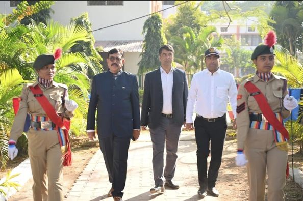 75th Republic Day Celebration was celebrated with pomp at Yogoda Satsanga College. Flag hoisting by Chief Guest Mr. Avijit Ghosh.