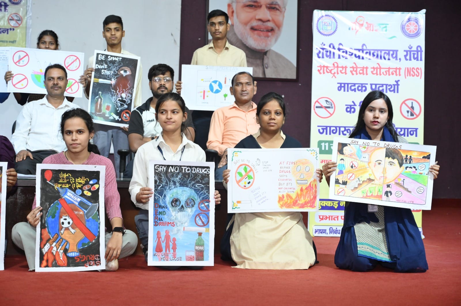 From June 11th to June 26th, the NSS Unit at Ranchi University spearheaded a series of events, competitions, and workshops under the banner of *Nasha Mukti Abhiyan*