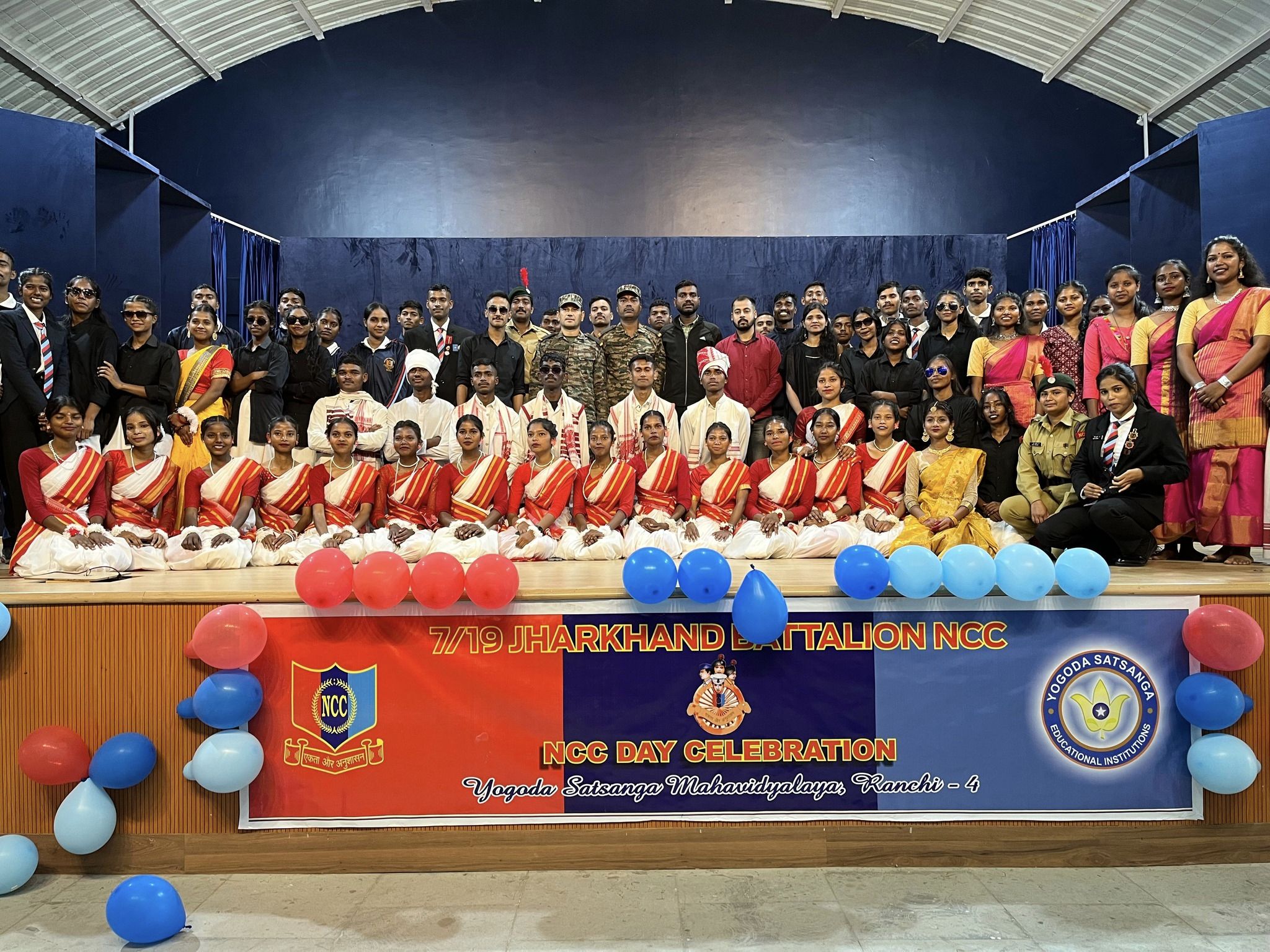 NCC Day was celebrated in Yogoda Satsanga Mahavidyalaya. Brigadier Amar Narayan was present as the chief guest in this event. 