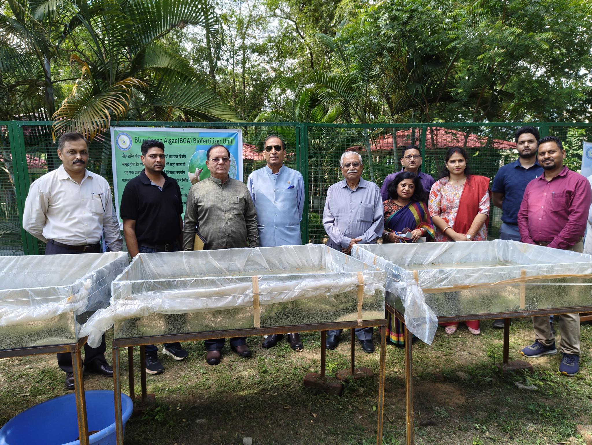 Demonstration of Blue-Green Algae (BGA) Biofertilizer Unit at YSM.