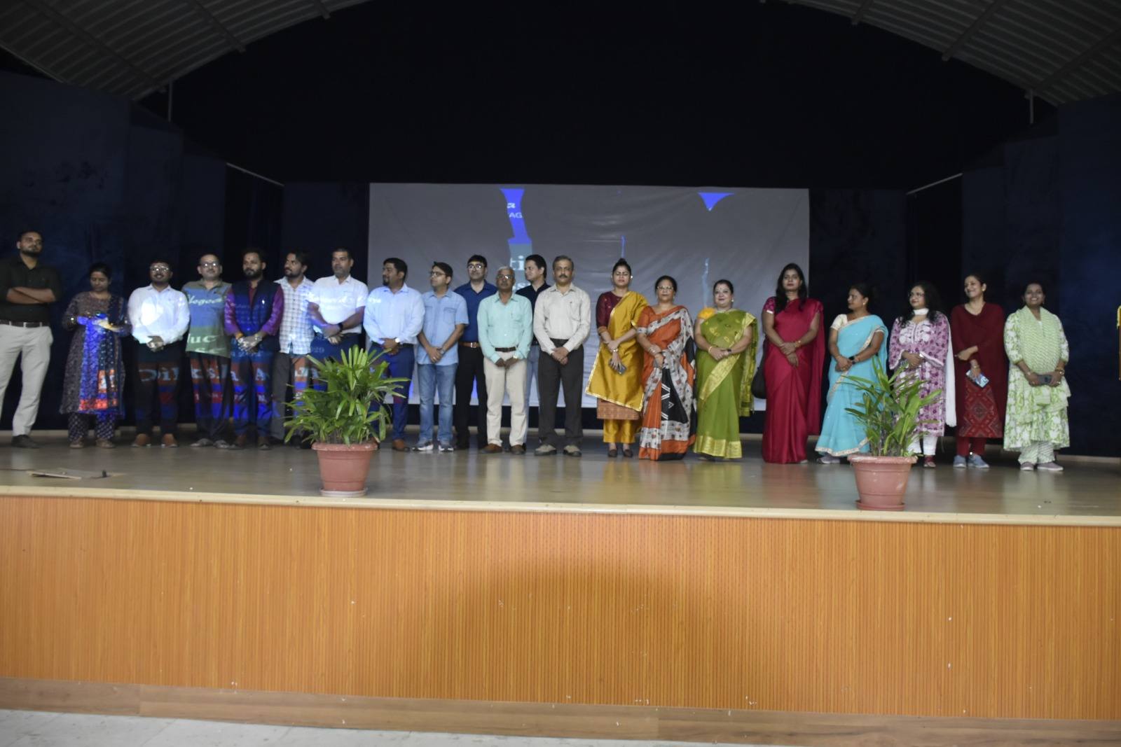 An induction program was organized in the multipurpose hall of Yogoda Satsanga Mahavidyalaya to welcome the new students of the session 2025-2029 on the theme of *Diksha Aarambh*.